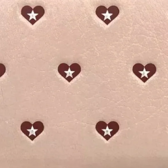 Authentic Jimmy Choo Heart Star Leather Coin Purse Wallet Bicolor VALENTINES 💘 - Picture 9 of 13